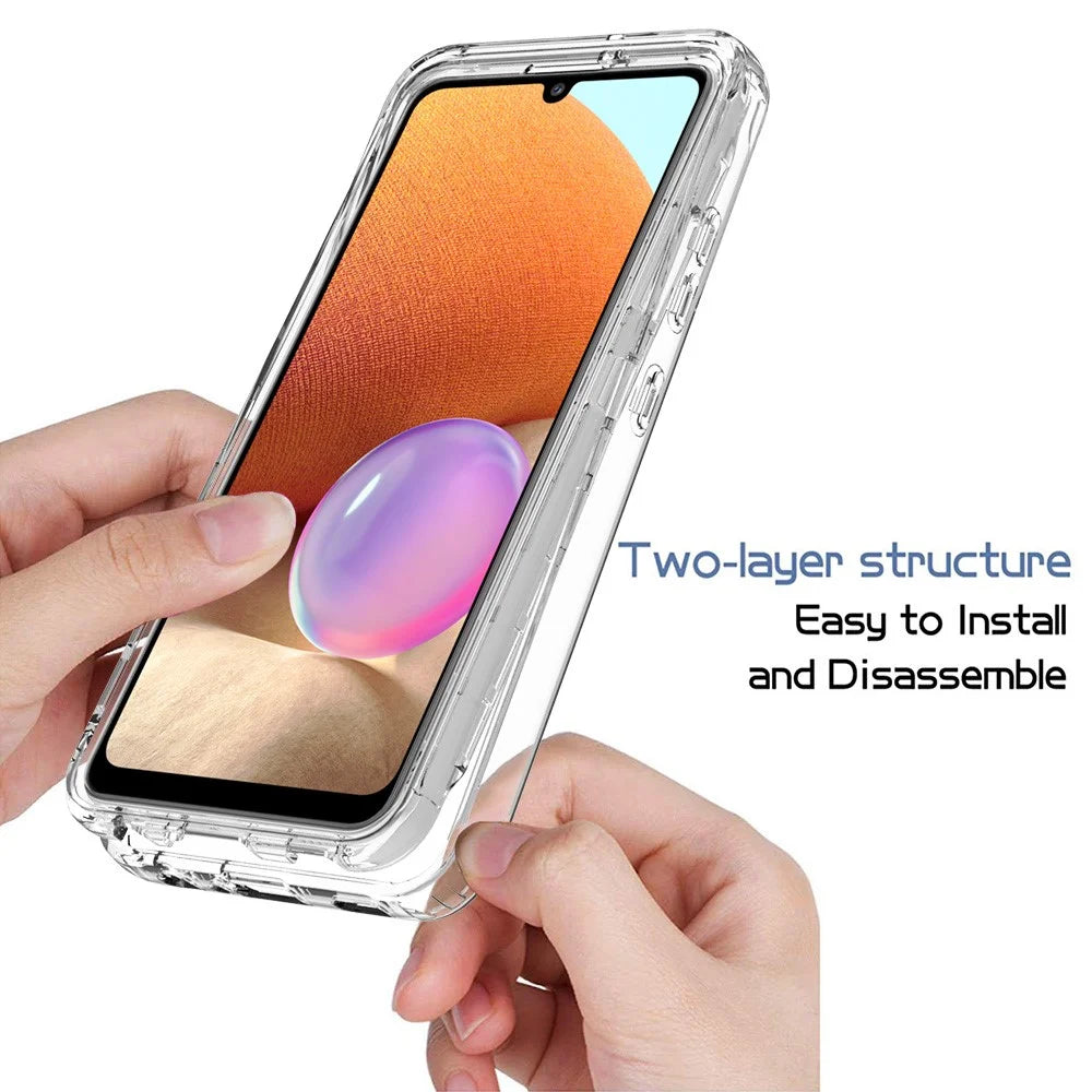 Clear Slim Protective Detachable 2-in-1 Cover Designed Transparent Anti-Scratch PC+TPU Phone Case for Samsung Galaxy A32 4G - 2