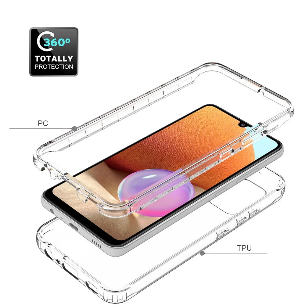 Clear Slim Protective Detachable 2-in-1 Cover Designed Transparent Anti-Scratch PC+TPU Phone Case for Samsung Galaxy A32 4G - 4