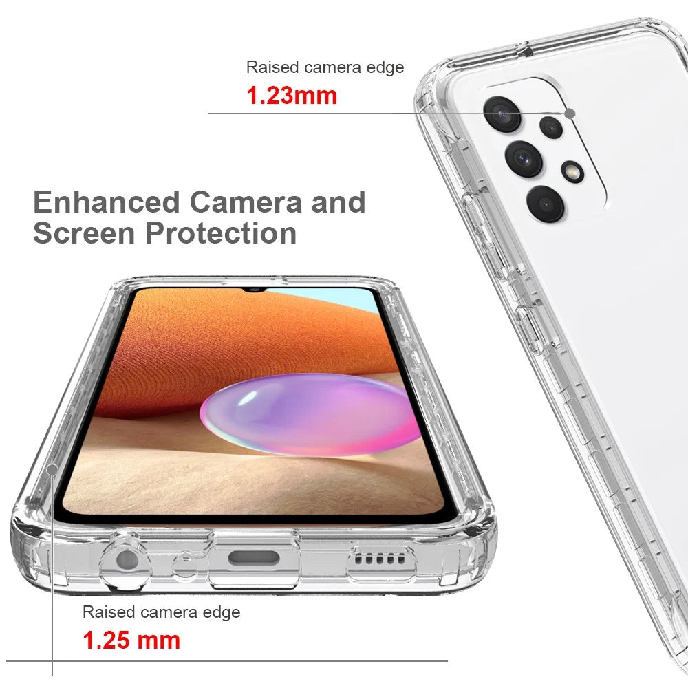 Clear Slim Protective Detachable 2-in-1 Cover Designed Transparent Anti-Scratch PC+TPU Phone Case for Samsung Galaxy A32 4G - 5
