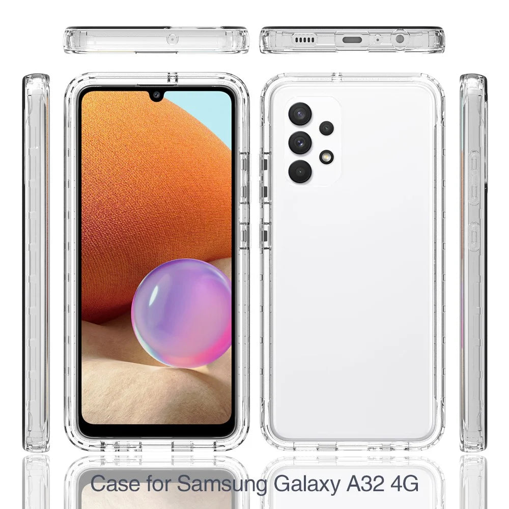 Clear Slim Protective Detachable 2-in-1 Cover Designed Transparent Anti-Scratch PC+TPU Phone Case for Samsung Galaxy A32 4G - 6