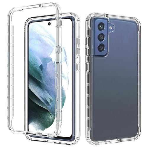 Soft Clear TPU Bumper with Hard PC Back Shock Resistant Anti-Scratch Protective Transparent Case for Samsung Galaxy S21 FE - 1