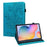 Imprint Flower Pattern Leather Wallet Stand Tablet Cover Case for Samsung Galaxy Tab S6 Lite (2020) / (2022) / (2024) - Blue - 1
