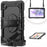 3-Layer PC + Silicone Heavy Duty Rugged Shockproof Kickstand Protective Cover with Hand Strap and Shoulder Strap for Samsung Galaxy Tab A7 Lite 8.7-inch - Black - 1