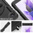 3-Layer PC + Silicone Heavy Duty Rugged Shockproof Kickstand Protective Cover with Hand Strap and Shoulder Strap for Samsung Galaxy Tab A7 Lite 8.7-inch - Black - 7