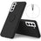 Liquid Silicone Ring Kickstand Design Phone Protective Shell with Strap for Samsung Galaxy S21+ 5G - Black - 1
