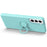 Liquid Silicone Ring Kickstand Design Phone Protective Shell with Strap for Samsung Galaxy S21+ 5G - Black - 2
