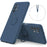 Ring Kickstand Design Plain Liquid Silicone Phone Protective Shell with Strap for Samsung Galaxy A32 4G (EU Version) - Midnight Blue - 1
