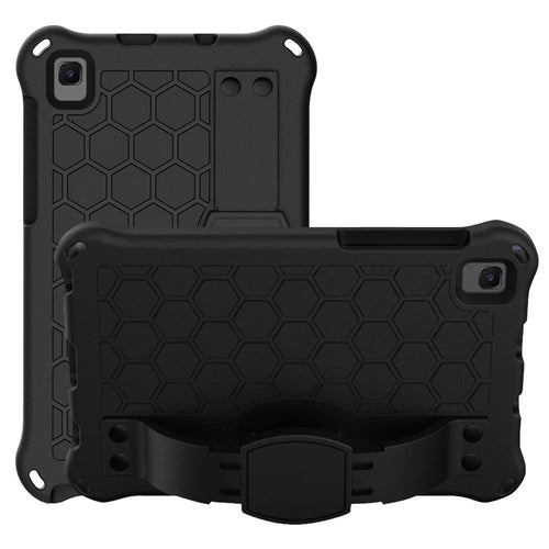 Honeycomb Design EVA Material Four Corner Anti Falling Flat Protective Kickstand Shell for Samsung Galaxy Tab A7 Lite 8.7-inch SM-T220 (Wi-Fi) / SM-T225 - Black - 1