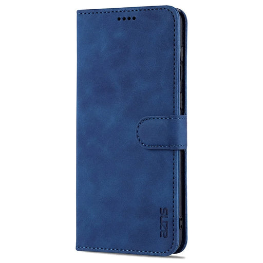 AZNS Leather Phone Case with Wallet Stand for Samsung Galaxy A02/M02 - Blue - 2
