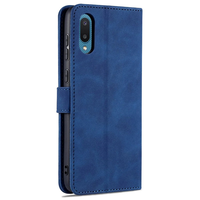 AZNS Leather Phone Case with Wallet Stand for Samsung Galaxy A02/M02 - Blue - 3