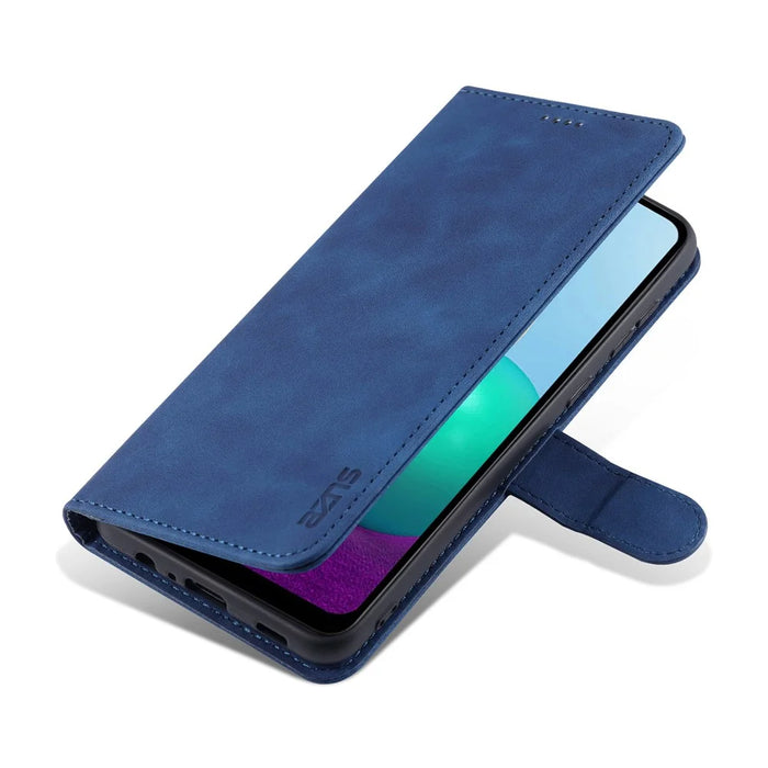 AZNS Leather Phone Case with Wallet Stand for Samsung Galaxy A02/M02 - Blue - 4