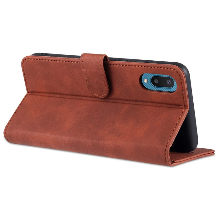 AZNS Leather Phone Case with Wallet Stand for Samsung Galaxy A02/M02 - Blue - 6