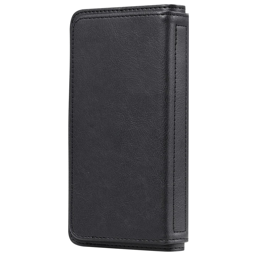 For Samsung Galaxy S21 FE / S21 Fan Edition Leather Case with 10 Card Holder Phone Cover Stand - Black - 4