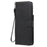 For Samsung Galaxy S21 FE Case Solid Color Leather Mobile Cover Wallet Stand with Strap - Black - 2