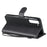 For Samsung Galaxy S21 FE Case Solid Color Leather Mobile Cover Wallet Stand with Strap - Black - 4