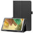 Lightweight Slim Litchi Texture PU Leather Folio Cover Stand Case for Samsung Galaxy Tab A7 Lite 8.7-inch - Black - 1