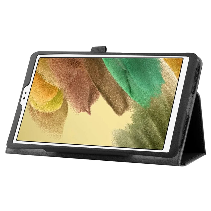 Lightweight Slim Litchi Texture PU Leather Folio Cover Stand Case for Samsung Galaxy Tab A7 Lite 8.7-inch - Black - 5