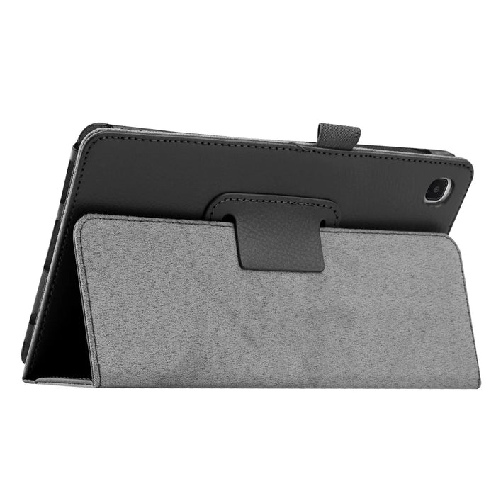 Lightweight Slim Litchi Texture PU Leather Folio Cover Stand Case for Samsung Galaxy Tab A7 Lite 8.7-inch - Black - 6