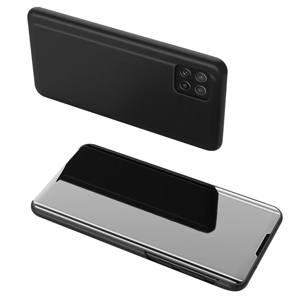 For Samsung Galaxy A22 5G (EU) Flip Leather Cover with Stand Full Body Protective Phone Case - Black - 1