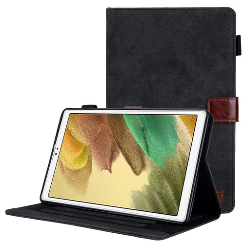 Cloth Texture Leather Stand Tablet Cover for Samsung Galaxy Tab A7 Lite 8.7-inch SM-T220 (Wi-Fi)/SM-T225 - Black - 1