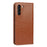 Crazy Horse Genuine Leather Protective Wallet Phone Case with Stand for Samsung Galaxy S21 FE - Brown - 5