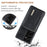 DG.MING M2 Series Magnetic Tri-fold Wallet Design Kickstand Cover Leather Phone Case Shell for Samsung Galaxy S21 Ultra 5G - Black - 2