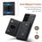 DG.MING M2 Series Magnetic Tri-fold Wallet Design Kickstand Cover Leather Phone Case Shell for Samsung Galaxy S21 Ultra 5G - Black - 6