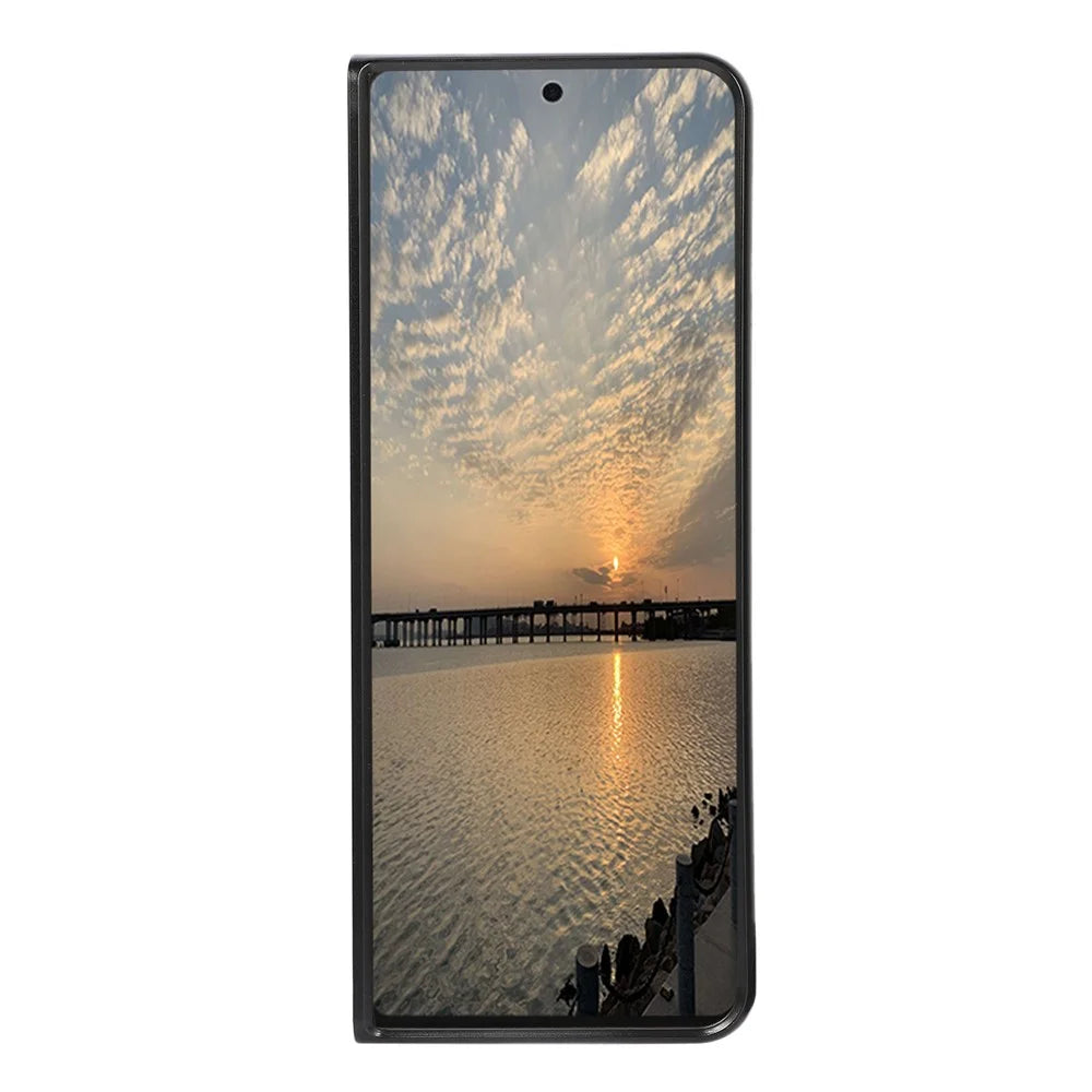 Carbon Fiber Texture Leather Coated Phone Case Back Cover for Samsung Galaxy Z Fold3 5G - Black - 3