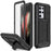 R-JUST Kickstand Full-Body Shockproof Metal Case with Built-in Screen Protector and Slide Camera Lens Cover for Samsung Galaxy S21 Ultra 5G - Black - 1