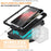 R-JUST Kickstand Full-Body Shockproof Metal Case with Built-in Screen Protector and Slide Camera Lens Cover for Samsung Galaxy S21 Ultra 5G - Black - 3