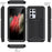 R-JUST Kickstand Full-Body Shockproof Metal Case with Built-in Screen Protector and Slide Camera Lens Cover for Samsung Galaxy S21 Ultra 5G - Black - 7
