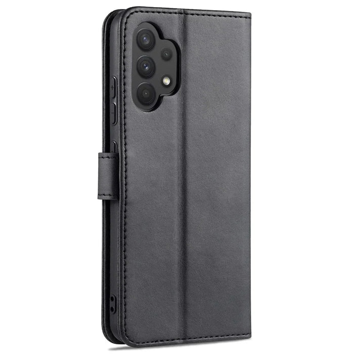 AZNS PU Leather Wallet Stand Phone Cover Shell for Samsung Galaxy A32 4G (EU Version) - Black - 3
