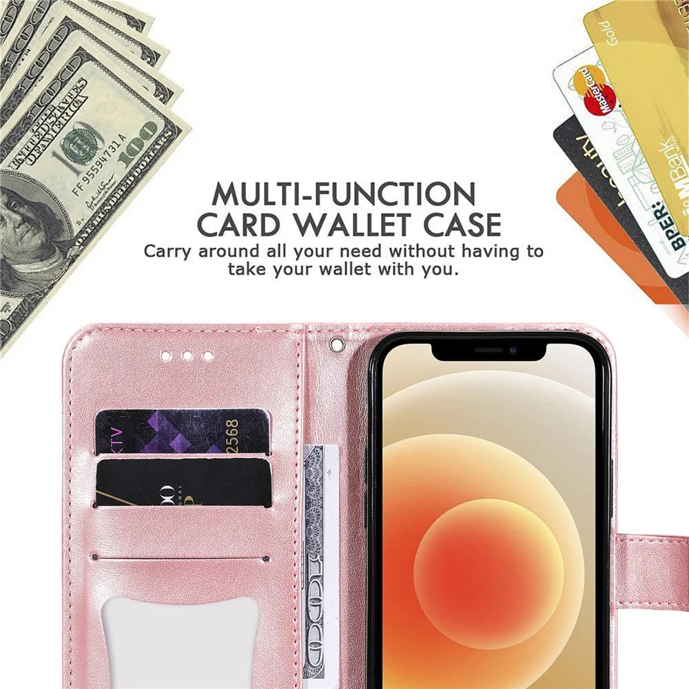 PU Leather Imprint Flowers Pattern Wallet Phone Case with Lanyard for Samsung Galaxy A32 4G (EU Version) - Rose Gold - 2