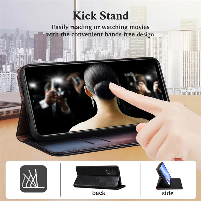 Leisure Style Waxy Crazy Horse Texture Protective Leather Case Cover for Samsung Galaxy M32 (Global Version) - Black - 2