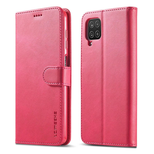 LC.IMEEKE Wallet Design Leather Phone Stand Case Protector for Samsung Galaxy A22 4G (EU Version) - Rose - 1