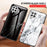 Tempered Glass Marble Pattern Shockproof Hybrid Protective Phone Hard PC Soft TPU Cover for Samsung Galaxy A22 4G (EU Version) - Black Marble - 7