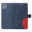 For Samsung Galaxy A22 5G (EU Version) Leather Case Wallet Stand Color Splicing Phone Cover - Blue - 7
