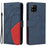 For Samsung Galaxy A42 5G Leather Case Wallet Stand Color Splicing Phone Cover - Blue - 1
