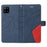 For Samsung Galaxy A42 5G Leather Case Wallet Stand Color Splicing Phone Cover - Blue - 7