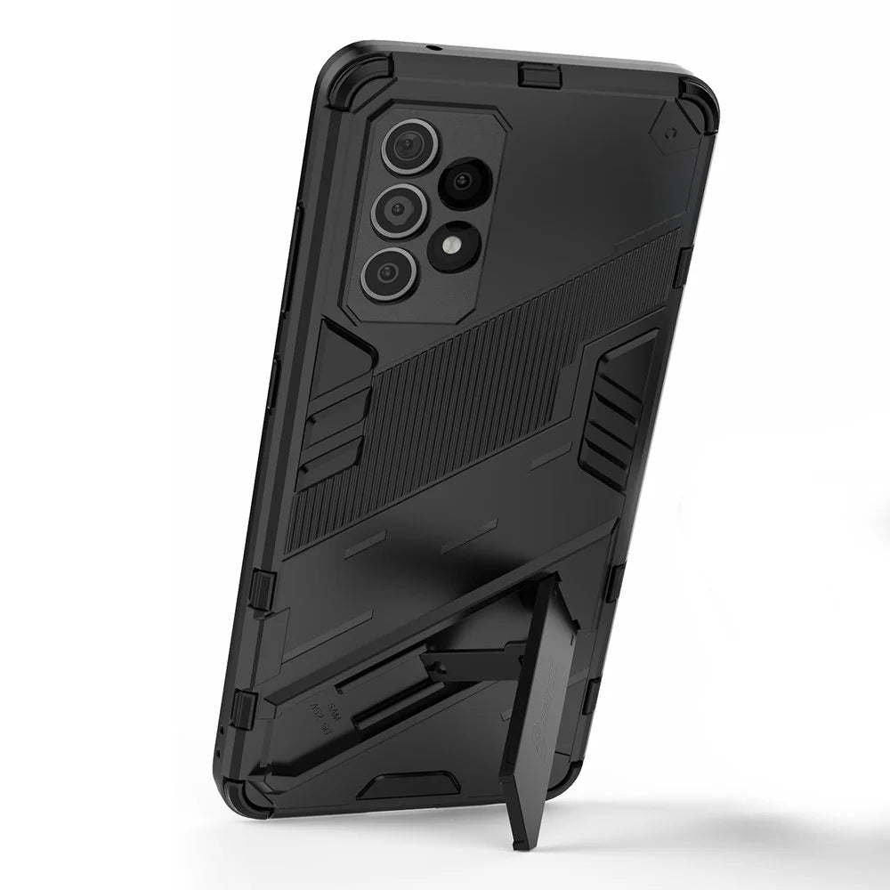 Armor Shockproof Military Hard PC + TPU Bumper Hybrid Protective Cover for Samsung Galaxy A52 4G/5G / A52s 5G - Black - 3