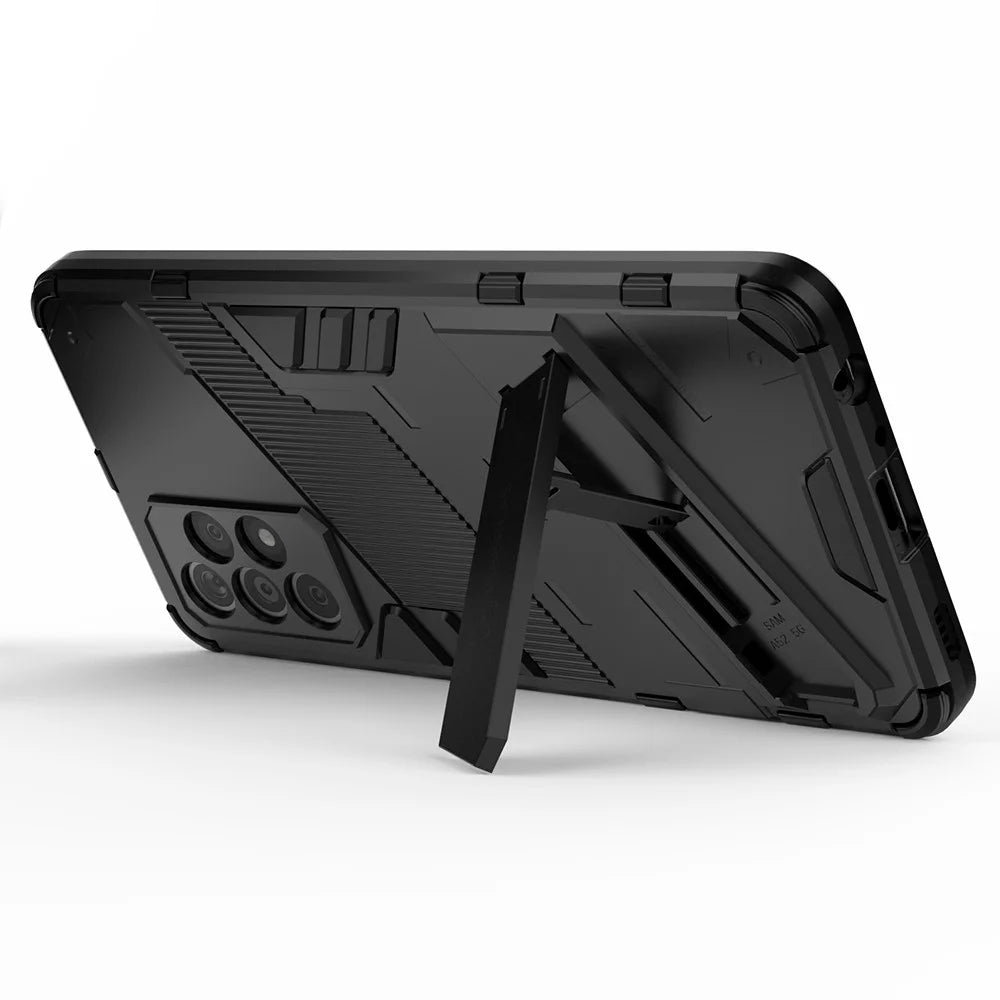 Armor Shockproof Military Hard PC + TPU Bumper Hybrid Protective Cover for Samsung Galaxy A52 4G/5G / A52s 5G - Black - 4