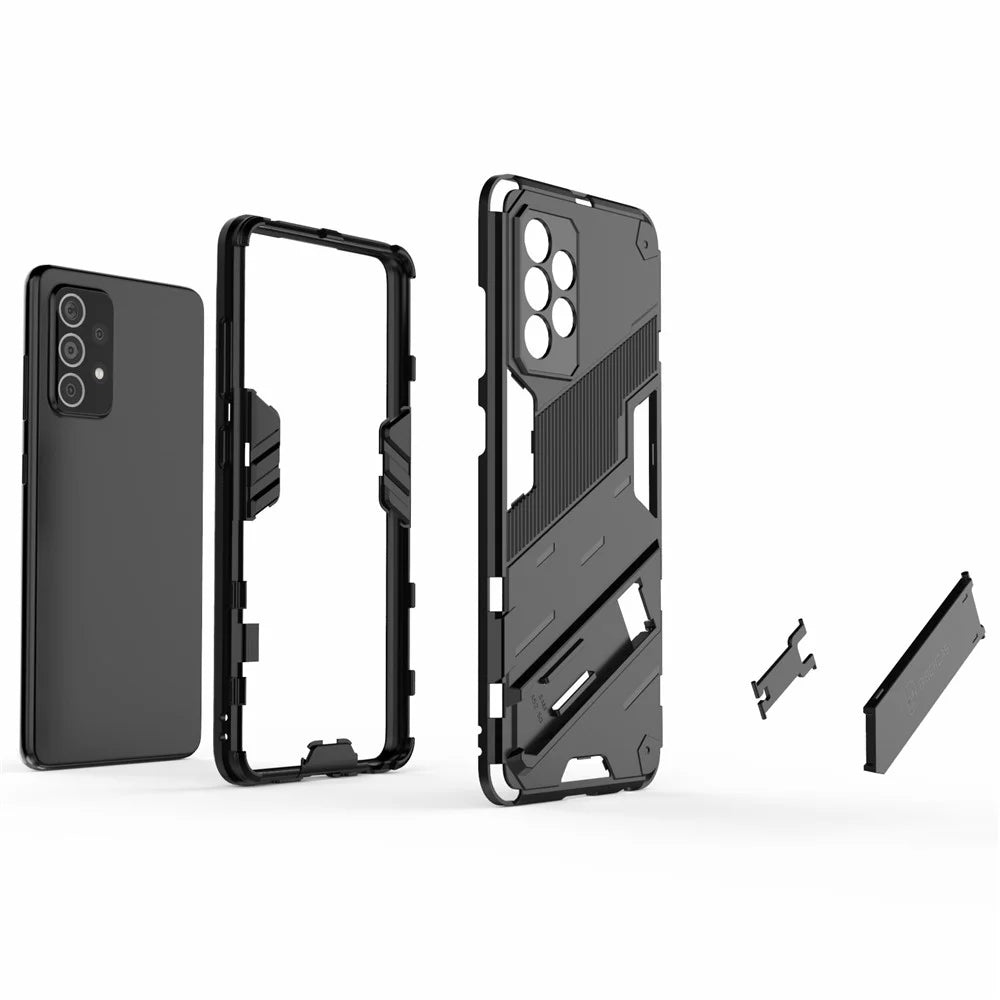 Armor Shockproof Military Hard PC + TPU Bumper Hybrid Protective Cover for Samsung Galaxy A52 4G/5G / A52s 5G - Black - 5