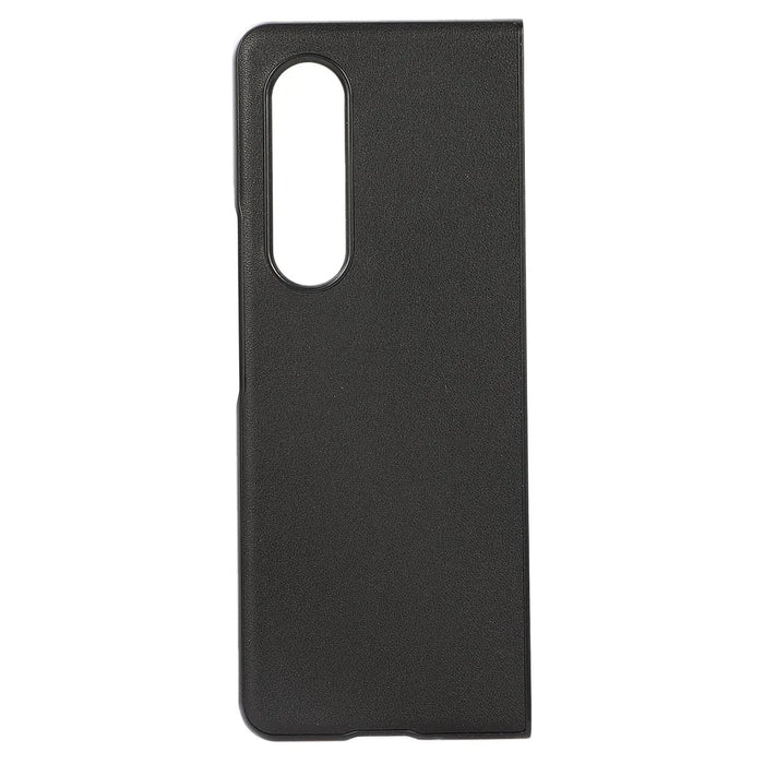PC + Genuine Leather Back Phone Case Cover for Samsung Galaxy Z Fold3 5G Close-Fit 180-Degree Folding - Black - 2
