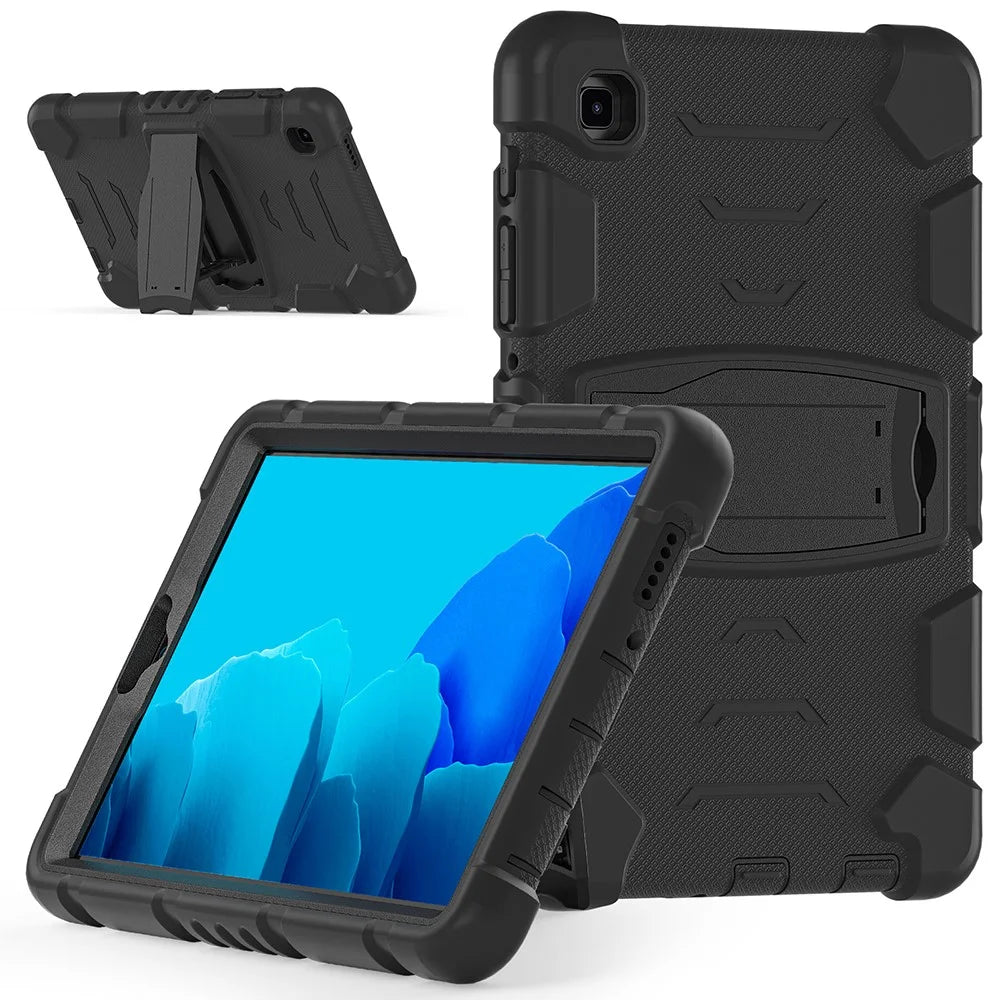 Kickstand Design Drop-Proof PC + Silicone Hybrid Tablet Cover for Samsung Galaxy Tab A7 Lite 8.7-inch T220/T225/T225N/T225C - Black/Black - 1