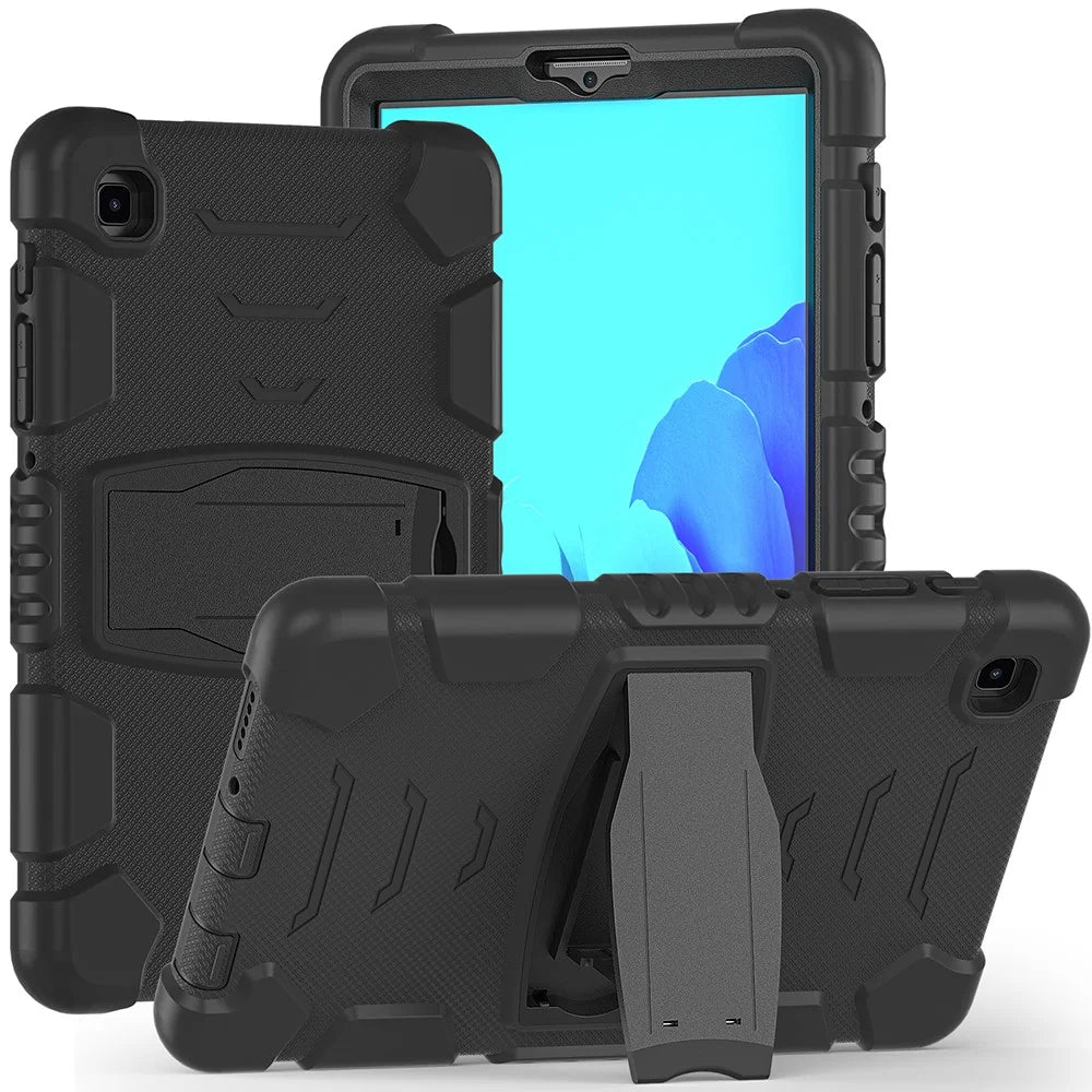 Kickstand Design Drop-Proof PC + Silicone Hybrid Tablet Cover for Samsung Galaxy Tab A7 Lite 8.7-inch T220/T225/T225N/T225C - Black/Black - 7