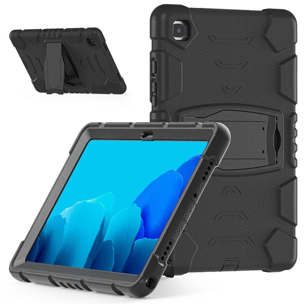 PC + Silicone Hybrid Tablet Cover with Kickstand for Samsung Galaxy Tab A7 10.4 (2020) / (2022) T500 / T505 / T507 / T505N - Black / Black - 1