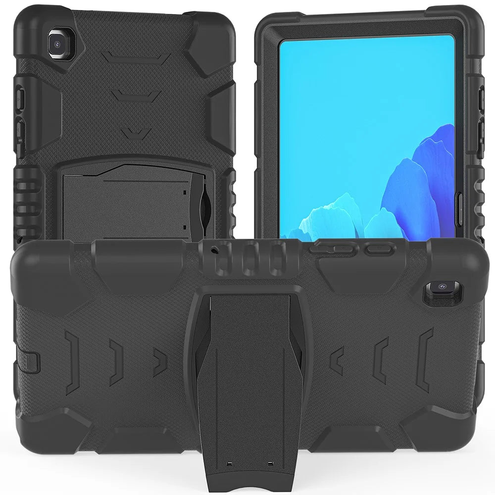 PC + Silicone Hybrid Tablet Cover with Kickstand for Samsung Galaxy Tab A7 10.4 (2020) / (2022) T500 / T505 / T507 / T505N - Black / Black - 6