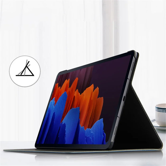 Deer Pattern PC Stand Folio PU Leather Hard Cover Case for Samsung Galaxy Tab S10+ / S9+ - Blue - 3