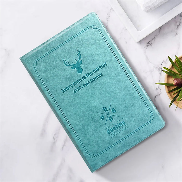 Deer Pattern PC Stand Folio PU Leather Hard Cover Case for Samsung Galaxy Tab S10+ / S9+ - Blue - 6