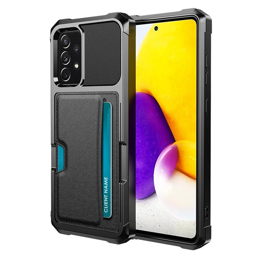ZM02 PU Leather Coated PC + TPU All Round Shockproof Phone Back Case for Samsung Galaxy A52 4G/5G / A52s 5G - Black - 1